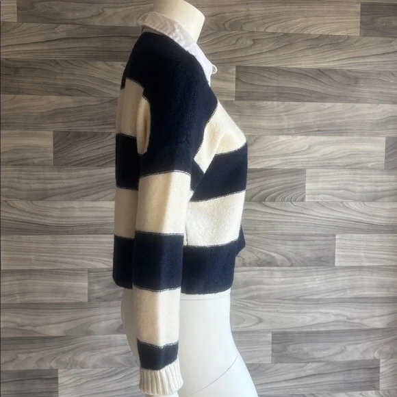 American Eagle Outfitters Navy and Cream Striped Sweater - Picture 5 of 11